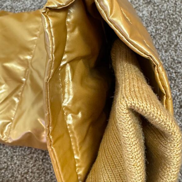 Ed Hardy NWT Size XL Y2K Gold Down Puffer Coat Embroidered Roses Skulls Hooded - Picture 9 of 16